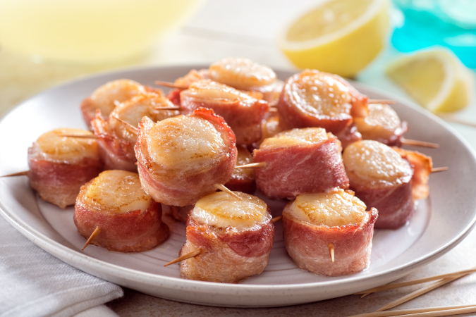 Bacon wrapped scallop